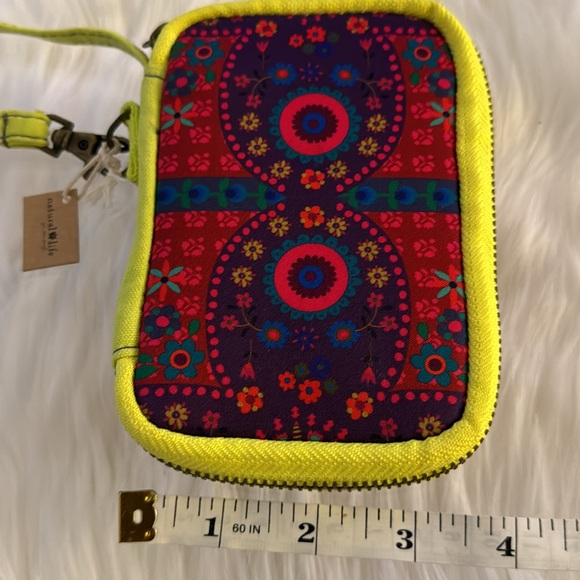 Natural Life Neon Henna Boho print Scuba Zippered Wallet - Picture 6 of 6